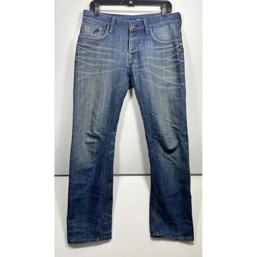G-Star Raw Jeans Attacc Slim Straight Button Fly 31x32 Pants Blue Denim